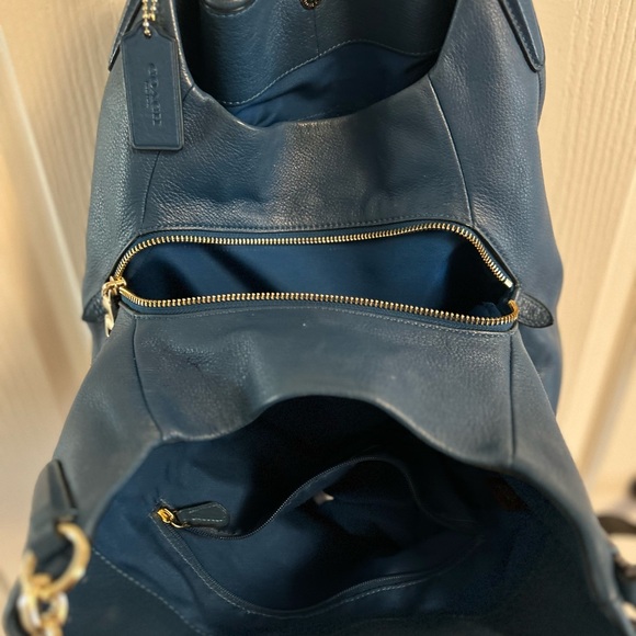 Coach Blue Leather Shoulder Bag - Picture 4 of 14
